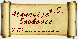 Atanasije Savković vizit kartica